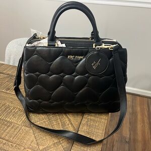 Betsey Johnson Black Heart Quilted Purse